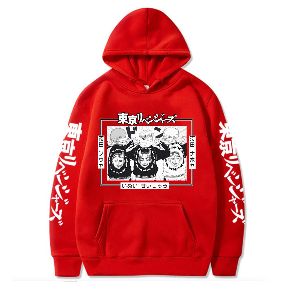 Токийские Мстители Кавата Соя Толстовки Мужские С Длинным Рукавом Толстовки с Капюшоном Унисекс Повседневная Уличная Одежда Y2K Мода