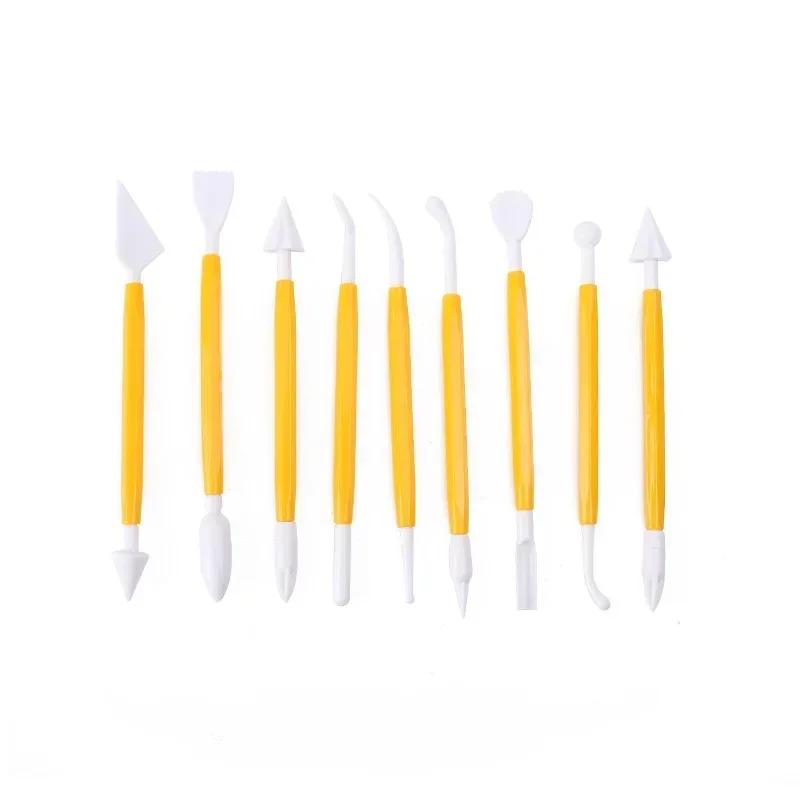 8pcs/set Double Headed Cake Carving Cutter Pen Set Baking Group Fondant Knife Making Cutting Clay Color Soft Diy Tool Odorless
