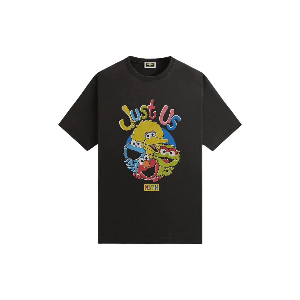 Kith X Sesame Street Just Us Vintage Tee Black Men Tops KHM033088-001