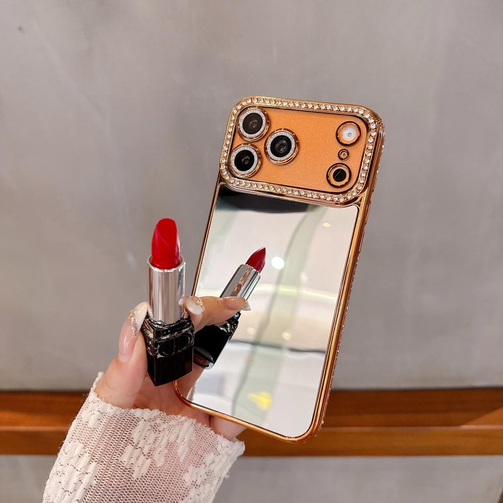 Чехол с блестками, бриллиантами и зеркальным покрытием для For Iphone 1 16 17 Pro Max 12 13 14, Блестящий чехол с стразами, Защита камеры, Зеркальная крышка