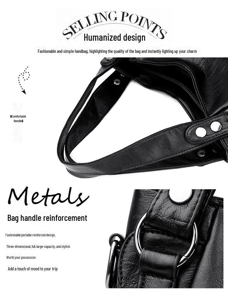 2023 Новая женская плиссированная сумка большой емкости, универсальная сумка через плечо.