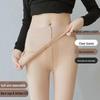 Women's Nude Double-Layer Removable Pantyhose with Velvet, Autumn/Winter Thick Flesh-Colored Tights
