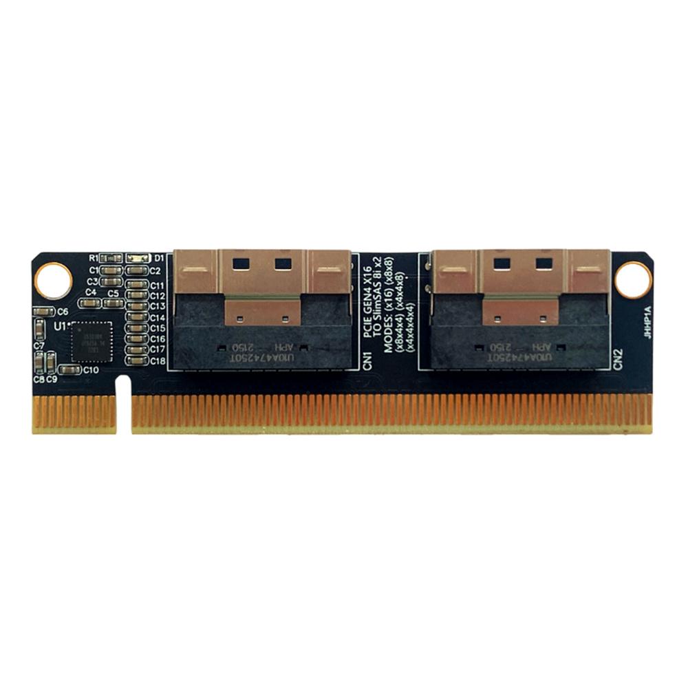 Карта расширения PCIe 4.0 x16 на 4 порта NVMe SlimSAS 8i SFF8654 Видеокарта Жесткий