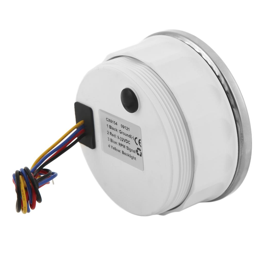 85mm 0‑8000RPM Tachometer 7 Colors Backlight IP67 Waterproof Pointer Type for Boat Marine RV 9‑32V