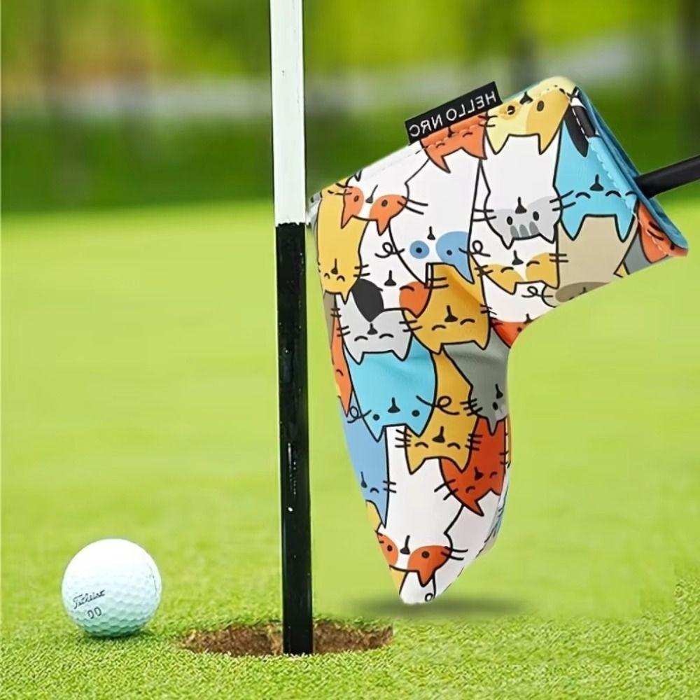 Cartoon Animal Golf Wood Headcover Graffiti Cat Pattern Golf Club Protector Driver Fairway