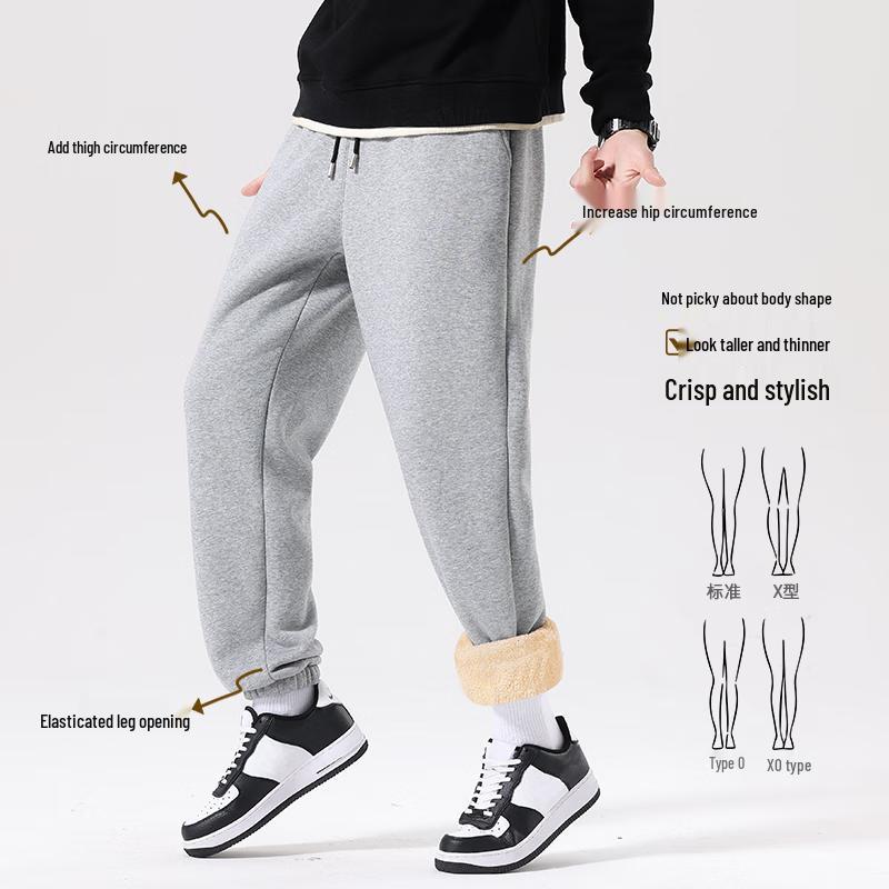 Miniso Men's Winter Lamb Fleece Lined Joggers