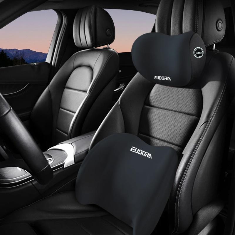 Car Headrest and Lumbar Support Set | Comfort Enhancement for Autumn and Winter | Ergonomic Fit Design | High-Density Foam Fill