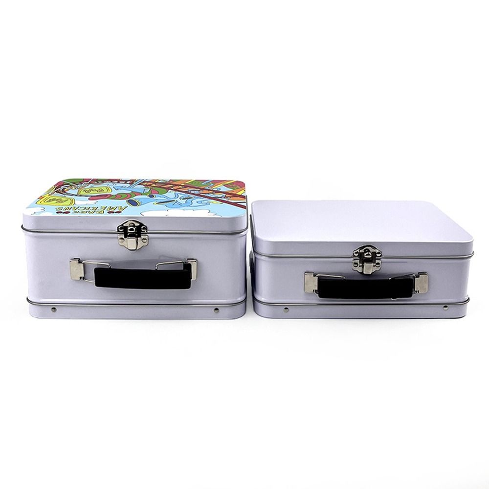 White Black Silver Metal Storage Box tinplate Lunch Box  Tea Candy Cookies Cake Biscuits