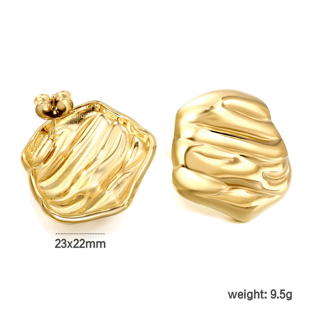 Irregular Texture Luxury Earrings, Fashionable Niche Style, Women's Stainless Steel Retro INS Party Jewelry Birthday Gift