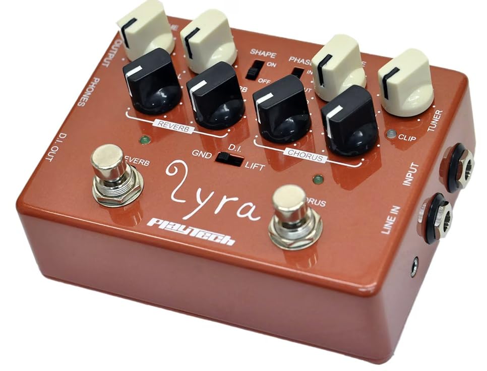 PLAYTECH Акустический гитарный предусилитель с эффектами хоруса, 2-полосным эквалайзером, реверберацией,