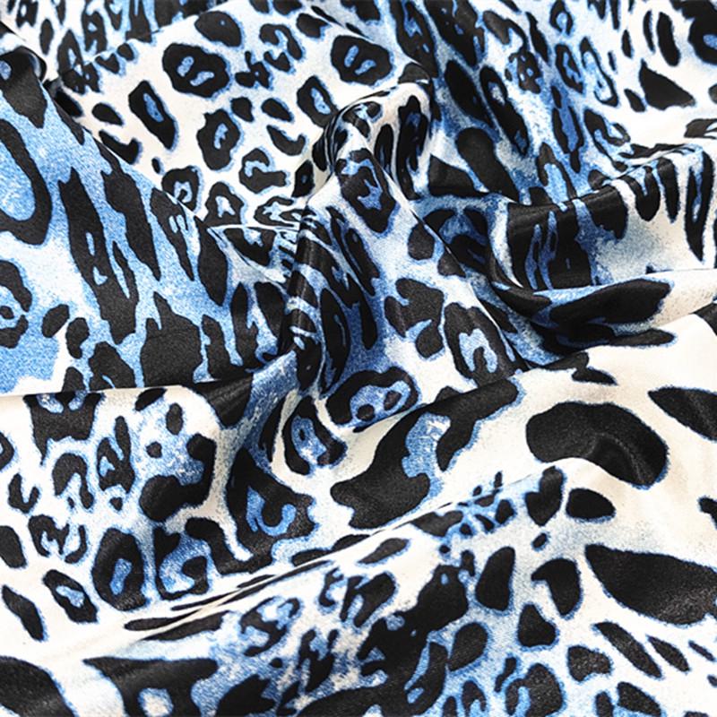 Сатиновая ткань с леопардовым принтом, имитация шелка для одежды, подкладки, повязок на голову и сумок