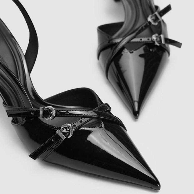 2024 Роскошные дизайнерские летние женские сандалии, модные элегантные туфли с острым носком, женские сексуальные босоножки на высоком каблуке для вечеринок