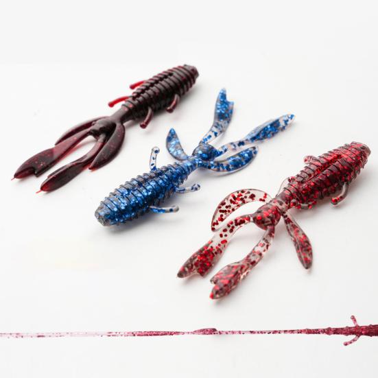 10Pcs Shrimp Soft Bait Fishing Lure Realistic Looking Vibrant Color Streamlined Shape Artificial Shrimp Lure Bait Fishing Gear10[cs