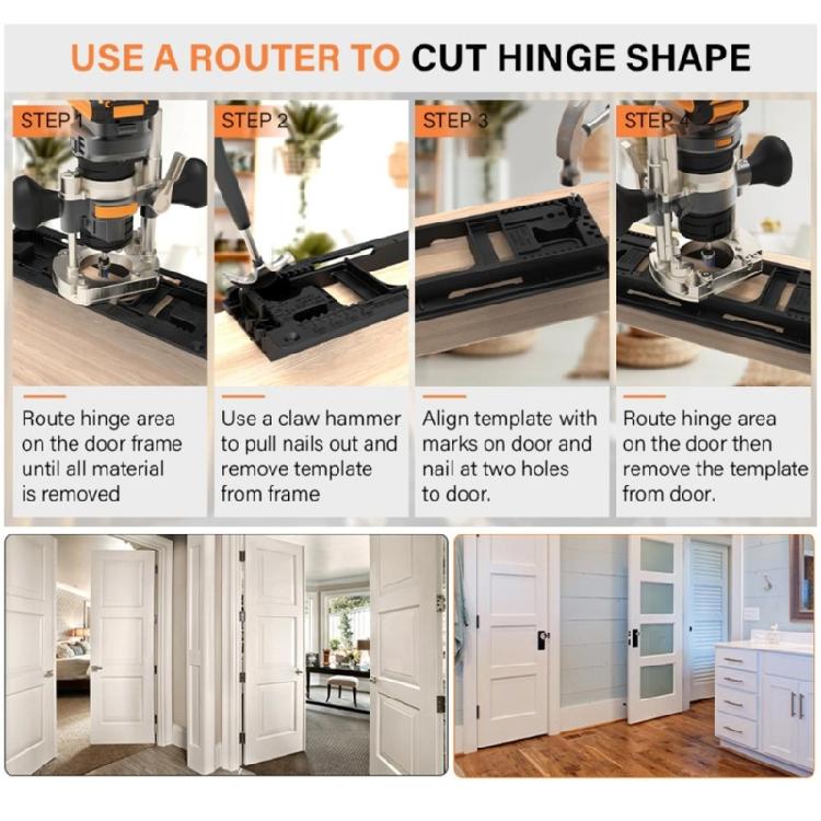 Комплексный фрезер для пазов под дверные петли, кондуктор для дверных петель для эффективной установки, включает фрезерную фрезу и направляющие штифты