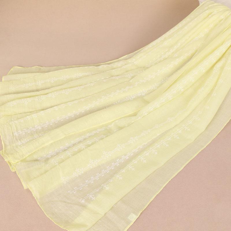 Cotton Foam Printed Women's Long Scarf, Monochrome Cotton Yarn Popular Scarf Shawl