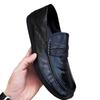 2025 autumn men's one-pedal leather breathable casual Doudou shoes Korean version versatile low-top daily men's shoes leather shoes