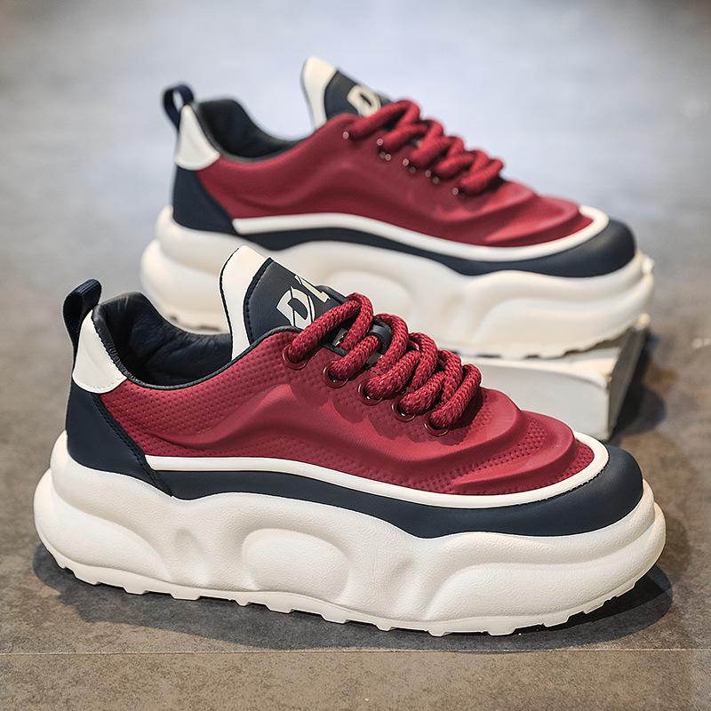 Модная мужская обувь весна-осень на толстой подошве, модная уличная обувь для фотосъемки, повседневная обувь для молодежи, спортивная обувь для бега с противоскользящим покрытием