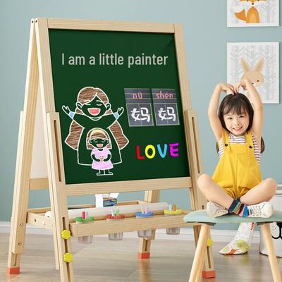 Детский мольберт-доска для рисования мелом из массива дерева - Без пыли, Идеально подходит для домашнего обучения и рисования.