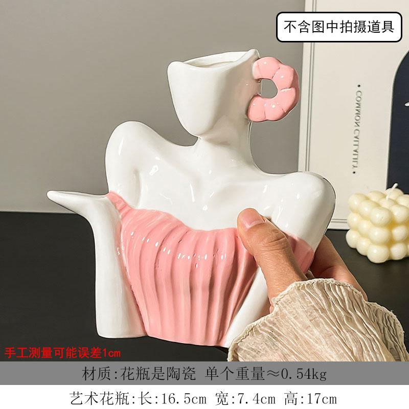 Креативная керамическая ваза в форме человека, статуя женщины, аксессуары для цветочной композиции, ваза для цветов, аксессуары для домашнего декора