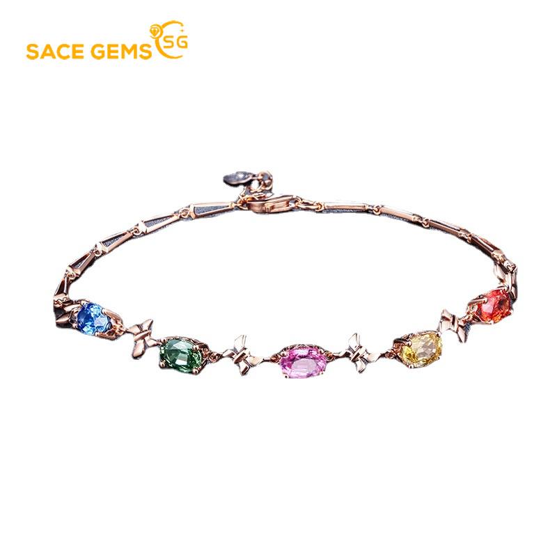 Sace Gems Цирконовый браслет, ювелирные изделия, геометрические бусины, браслеты-цепочки, модный тонкий свадебный подарок для подруги, женщины