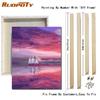 RUOPOTY Pink Scenery DIY Painting By Numbers Acrylic Paint By Numbers Landscape Wall Art Canvas Painting For Hobby Arts 40x50CM