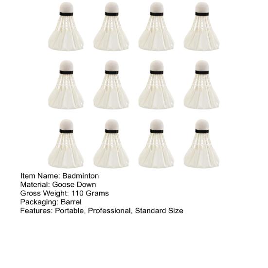 12 шт. Профессиональные воланы для бадминтона Турнирный класс Тренировочные воланы для бадминтона Высокоскоростные Стабильный полет Спортивные аксессуары