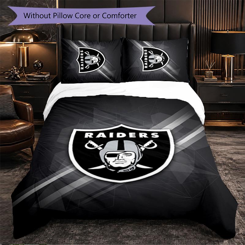 Las Vegas Raiders Pattern Microfiber 3Pcs Bedding Set Decor Duvet Cover Set For Bedroom Home Use