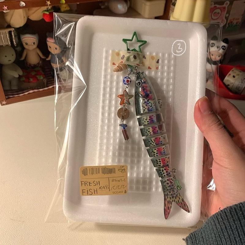 1 шт. Прекрасное украшение Искусственная приманка для рыбы Свимбейт Подвеска-брелок для мобильного телефона для мужчин и женщин Ручная работа Рыба Брелок