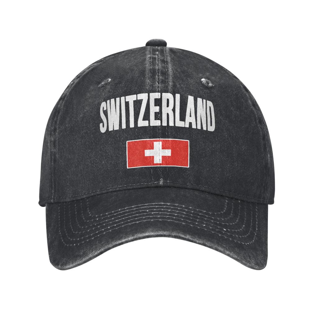 Swiss Switzerland Flag Trucker Hat Merch For Unisex Baseball Caps  Retro Headwear Cap Adjustable