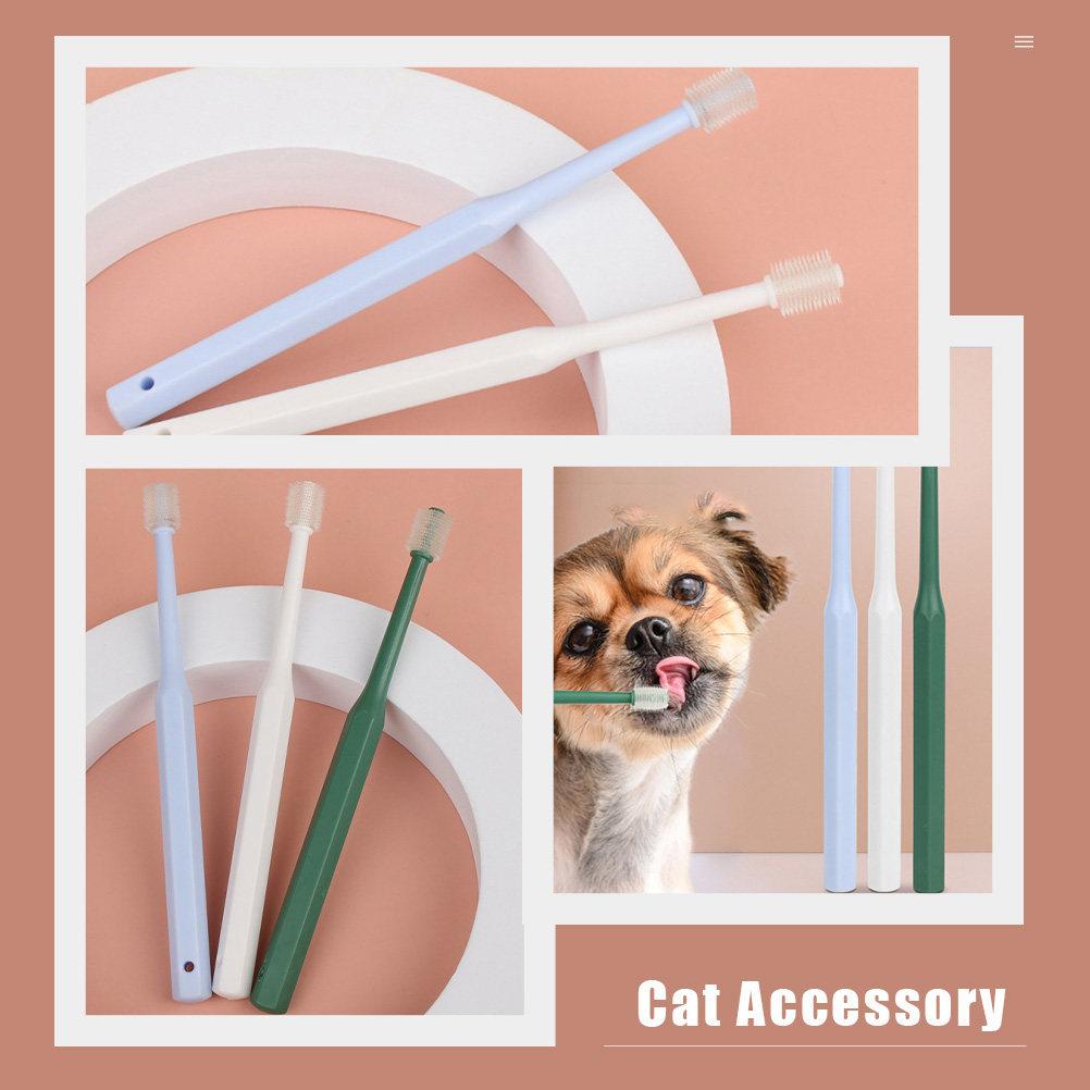 4Pcs Pet Toothbrush Household Dog Puppy Cat Oral Care Portable Comfortable Kitten Kit Convenient Multipurpose Cleaning Tool