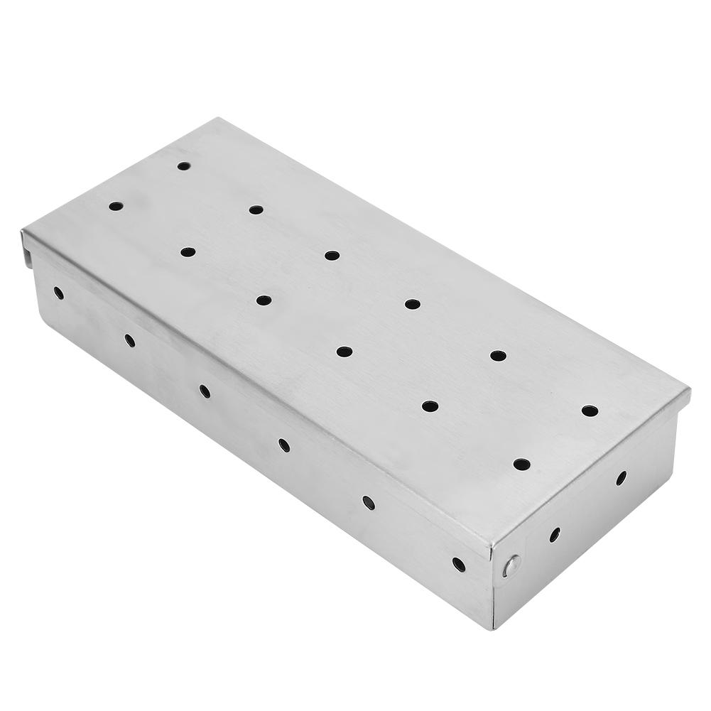 Большая емкость для копчения из нержавеющей стали, коптильня для барбекю, щепки, аксессуары для гриля