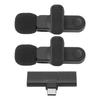 2PCS Wireless Lavalier Lapel Microphones 2.4GHz Noise Reduction Mini Clip On Wireless Mic for Android Recording Live