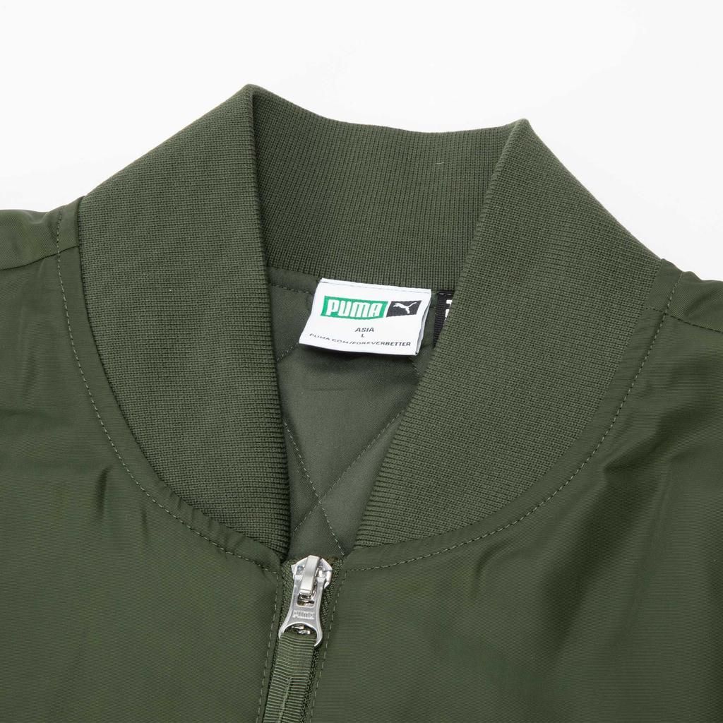 Puma Bz Cc тканая утепленная куртка на молнии с рисунком животных, длинное хлопковое пальто, куртка унисекс, армейский зеленый цвет 625541-69