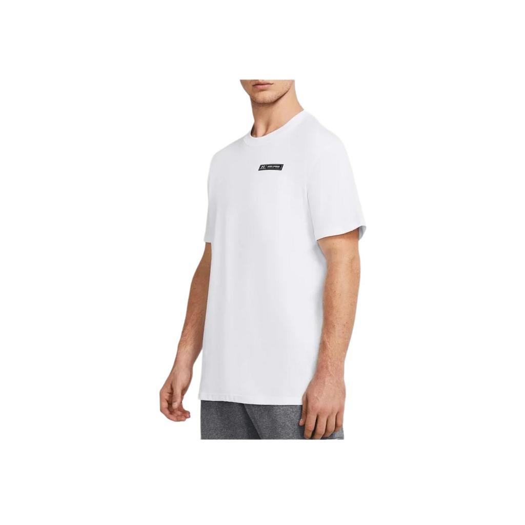 Under Armour Logo Graphic Round Neck T-Shirt Men Tops White 1382831-100
