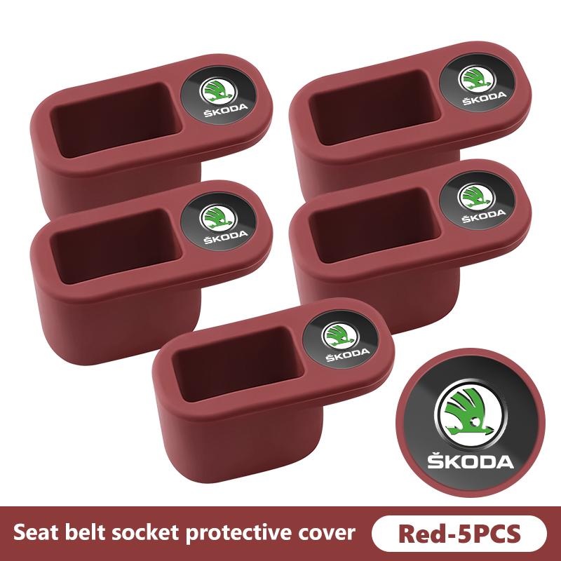 AAAAG1 Car Seat Belt Buckle Anchor Socket Anti-collision Protect Cover For Skoda Rapid Octavia Derivative Enyaq-iV VisionS Yeti Scala
