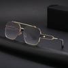 Солнцезащитные очки в стиле ретро-панк, мужские солнцезащитные очки без оправы с отделкой, модные мужские солнцезащитные очки