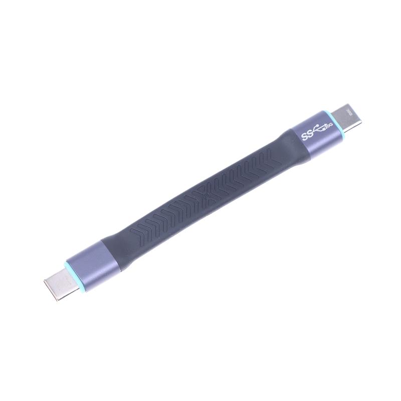 Кабель USB3.2 Type-C 20 Гбит/с, Кабель для быстрой зарядки USB-C на USB-C, Высокоскоростная линия передачи данных Type-C, Короткий кабель 10 см