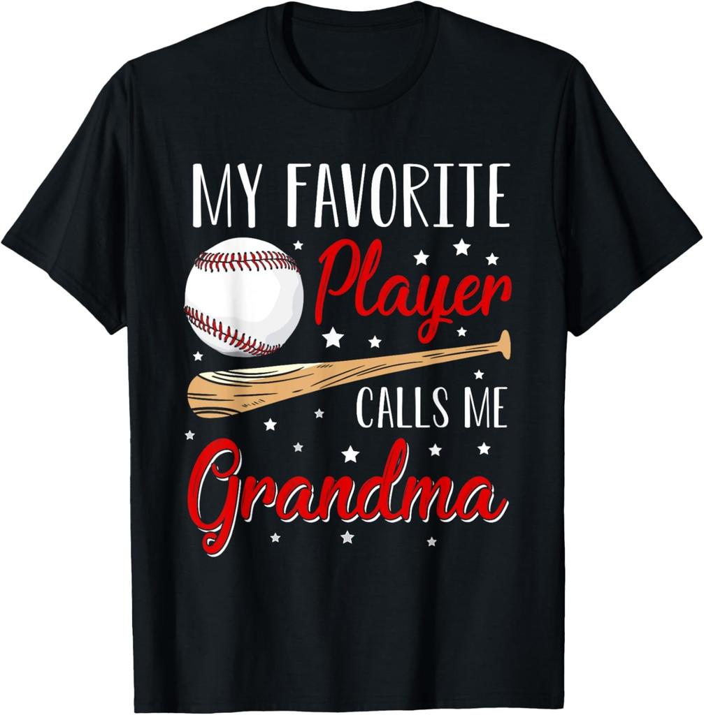 Baseball My Favorite Player Calls Me Grandma Heart T-Shirt