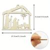 A Top Quality Jesus Manger Wooden Hanging Pendants House Shape Christmas Tree Decorations Religious Wood Gifts for Home Cafe