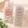 6pcs/set Lovely Floral Print Hair Bow Clips for Baby Girls Fresh Pastoral Cotton Hairpin Barrettes Headwear Hair Accessories