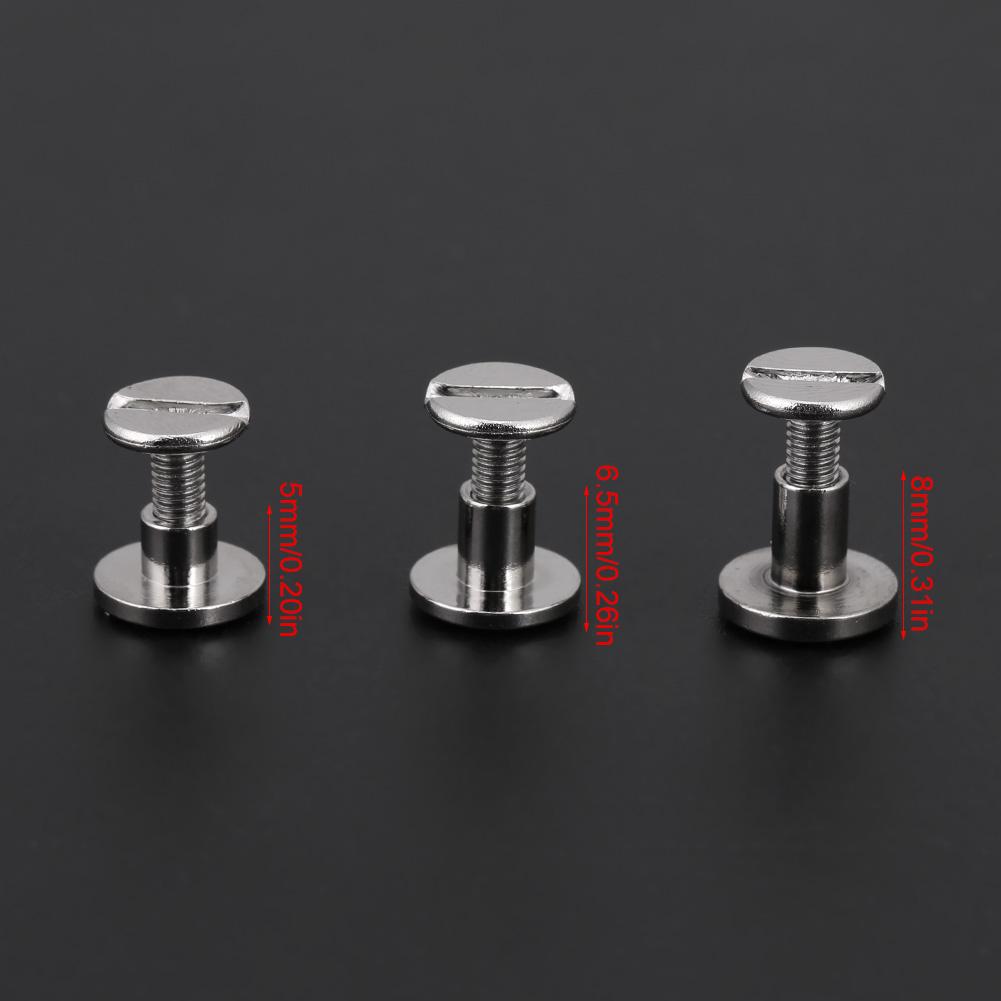 20Pcs/set Brass Threaded Flat Nut Nail Rivets Screws Leather Craft Repair Supplies