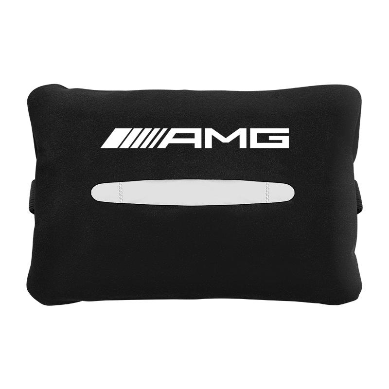 NSY2 Car Interior Stickers Suede Napkins Tissue Boxes Car Tissue Bag Organizer for Mercedes Benz AMG GLA W176 CLK W209 W202 W220 W204