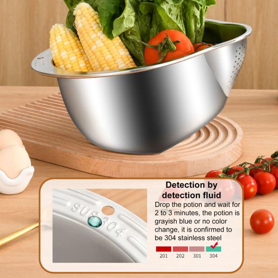 Ситечко для мойки риса из нержавеющей стали, чаша для быстрого дренажа, чаша для мытья риса, сито для риса, дуршлаг, сито для фруктов и овощей, кухонные инструменты