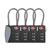 Pack All TSA Combination Wire Padlock with PIN for International Airport Inspection 5 Set of 4 Lock, 3-Digit Lock, Code, Anti-Theft, Travel,