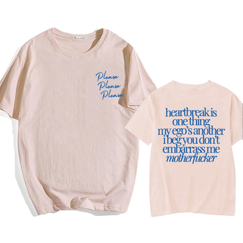 Please Please Please Sabrina Carpenter T-shirt Short Sleeve Men/Women Tee-shirt Streetwear Casual Camisetas 2024 Song Print Tees