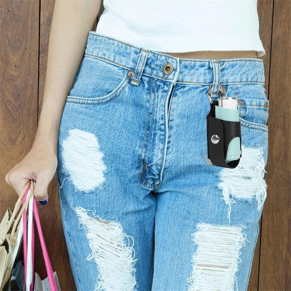 Lightweight Spray Bottle Storage Bag PU Inhaler Storage Sleeve Inhaler Spacer Holder School