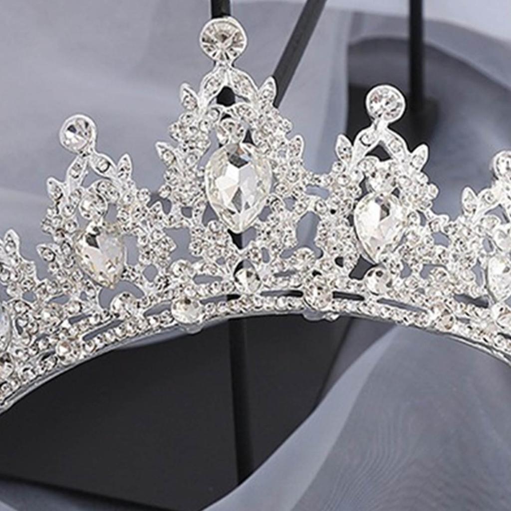 Women Wedding Crown Headband Bride Alloy Rhinestone Crown Hair Accessories for Prom Costume Party