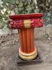 Hand Painted Wooden Chowki Pedestal Table | Indian Folk Art Statue Stand