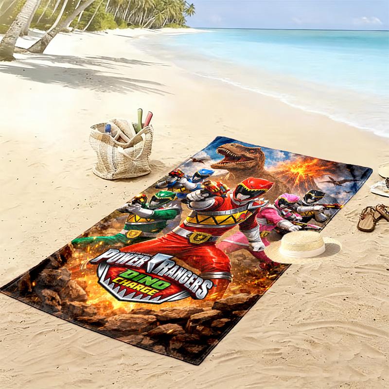 Power Rangers Print Beach Towel, Large Soft Quick Dry Towel for Beach Camping Swimming