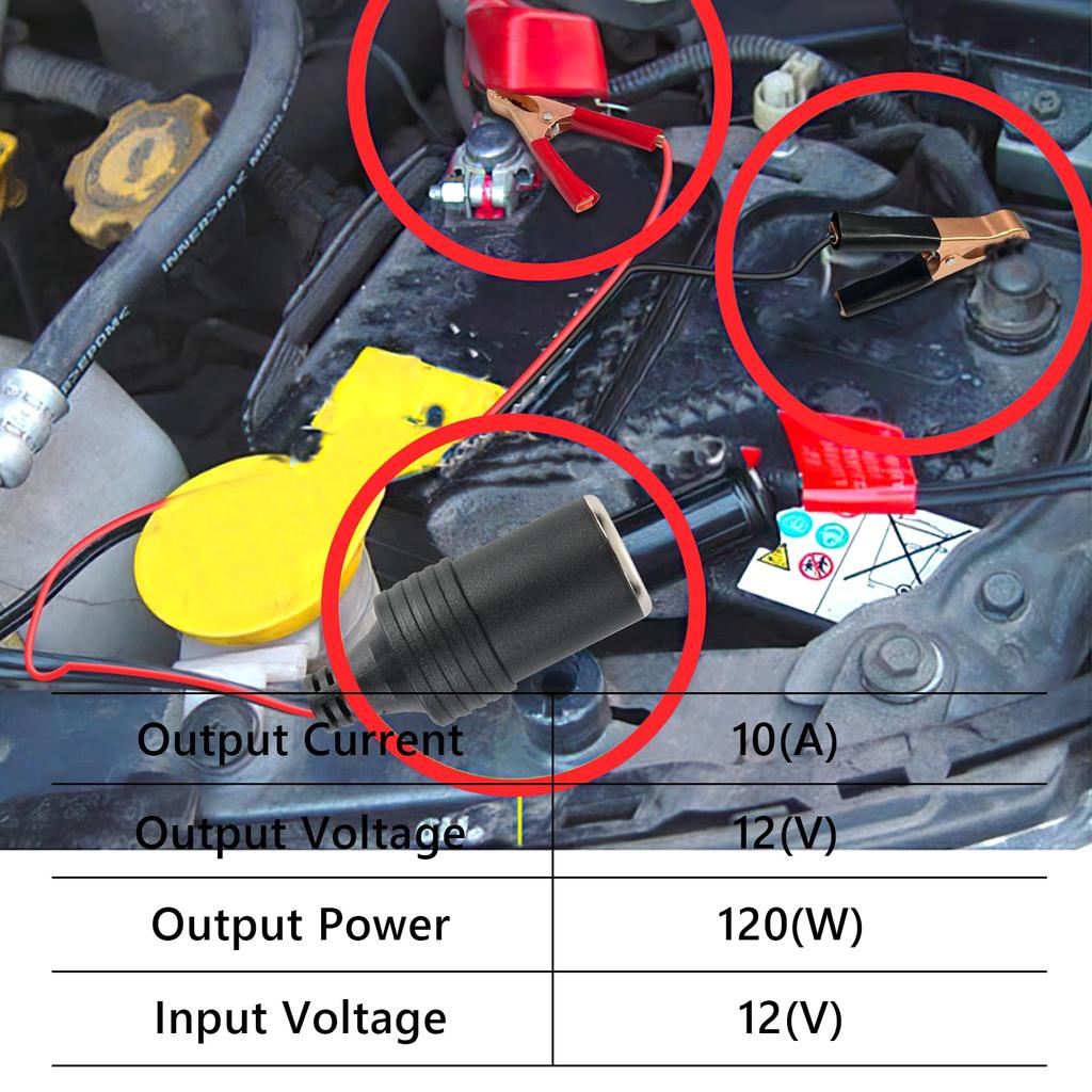 Автомобильный аккумулятор, зажим-крокодил, 35 см, удлинительный кабель для автомобильного прикуривателя, удлинитель-крокодил на 12/24 В с держателем предохранителя